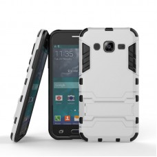 Θήκη Κινητού BBR Iron Αντικραδασμική ( Armor - Shockproof ) με ενσωματωμένη βάση στήριξης ( Kickstand ) για SAMSUNG Galaxy J7 2015 SILVER